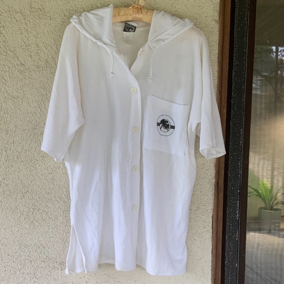 TERRYCLOTH HOODIE SWIMSUIT COVERUP - Picture 1 of 3